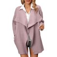 thumbnail image 2 of Vedolay Women's Fall Coat Womens Casual Long Sleeve Open Front Lapel Collar Work Office Casual Jacket,Purple XL, 2 of 5
