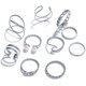 thumbnail image 1 of Juego de 10 anillos apilables para nudillos de oro para mujer, bohemios, chapados en oro/plata, ajuste cómodo, anillos de dedo con articulación ondulada VSCO vintage, regalo, 1 of 5