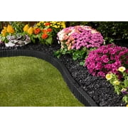 Expert Gardener 2 x 3 Black Recycled Rubber Garden Border Landscape Edging - 8 Pack