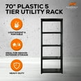 thumbnail image 2 of Open Box Juggernaut Storage 70" Plastic 5 Tier Garage/Shed Utility Shelving Rack, 2 of 11