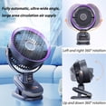 thumbnail image 2 of Ventilador portátil con clip, pequeño y potente ventilador de escritorio USB con batería con luz nocturna y pantalla LED, mini ventilador de mesa, ventilador personal giratorio de 360° para el hogar,, 2 of 5