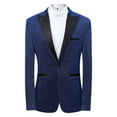 thumbnail image 3 of BiZtdJrK Mens Fashion Sport Coats Sparkly Sequin Shawl Lapel One Button Suit Jackets Slim Fit Wedding Prom Party Blazers Blue L, 3 of 10