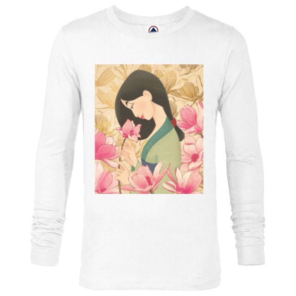 Disney Mulan Floral T-Shirt - Long Sleeve T-Shirt for Men - Customized-White