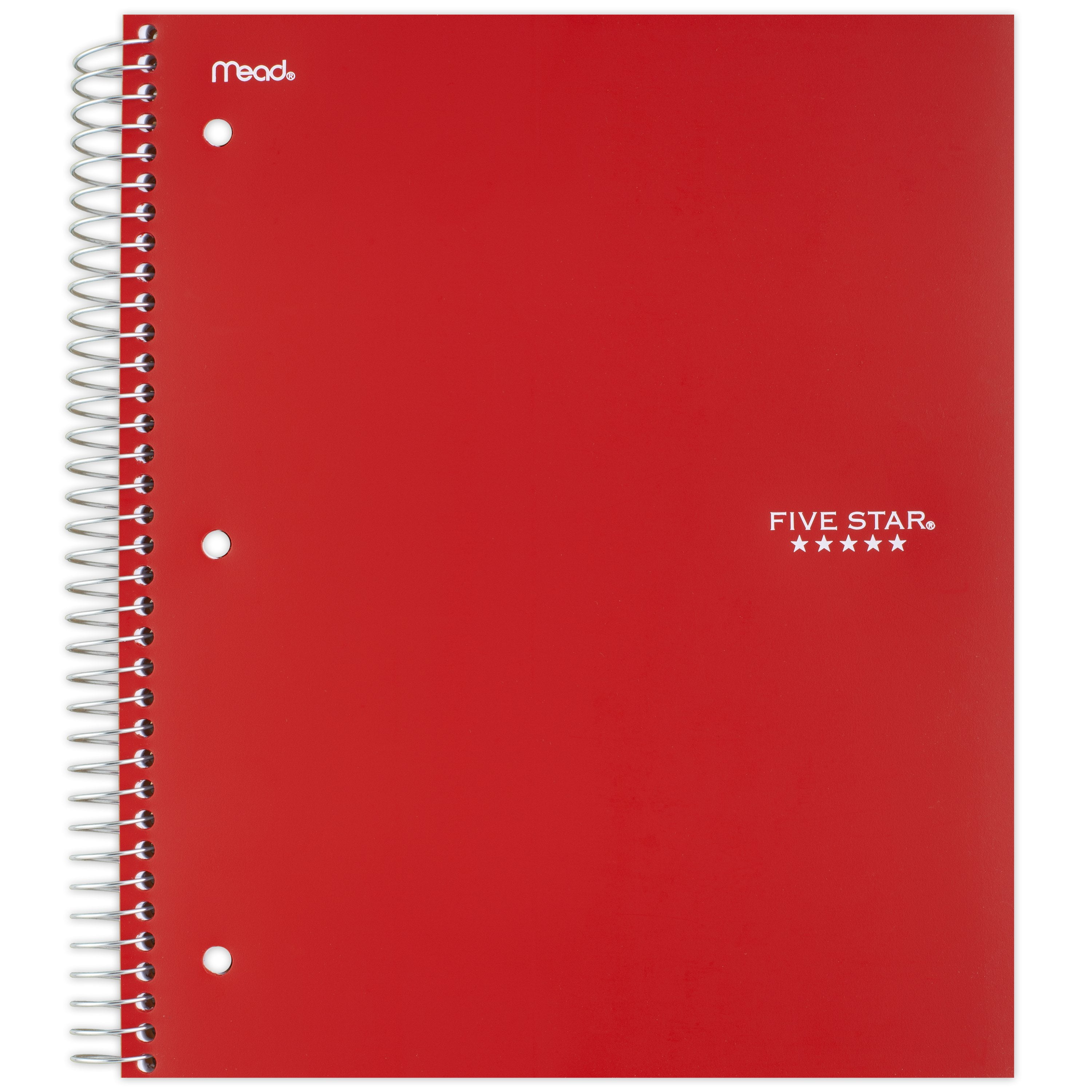 Five Star Wirebound Notebook Plus Study App, 3 Subject, College Ruled, 8 1/2" x 11", Fire (820003CK1-WMT)