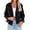 Black, variant on Double Breasted Women Solid Color Casual Crop Trench Coat Lady Office Jacket with Pocket
