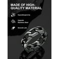 thumbnail image 6 of ChainsProMax Chain Ring for Men Size 9 Stainless Steel Cool Rings Black Ring Mens Rings, 6 of 8