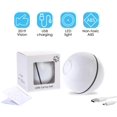 thumbnail image 3 of Smart Interactive Cat Toy Ball Automatic Usb Rechargeable Pet Cat Toy Roller Ball with 360 Degree Led Light Rotating Ball (White), 3 of 5
