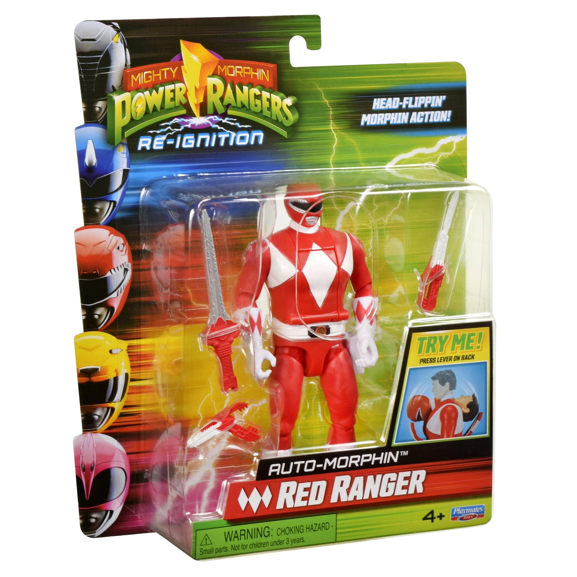 Mighty Morphin Power Rangers: Re-Ignition - Auto-Morphin Red Ranger Action Figure for kids 4+ by Playmates Toys