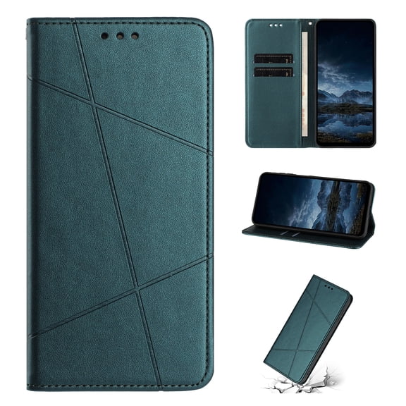 for Samsung Galaxy A17 5G Elegant PU Leather Wallet Flip Case Cover, Built-in Card Slots Kickstand Magnetic Stylish Men Women Slim Phone Cover Shock-absorbing Full-body Protection, Green