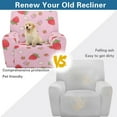thumbnail image 4 of Kuiaobaty Strawberry Flower Print Recliner Couch Cover for Pets Kids Reclining Sofa Slipcover that Stay in Place Durable Recliner Chair Cover with Elastic Bottom Reclining Slipcover Breathable, 4 of 8