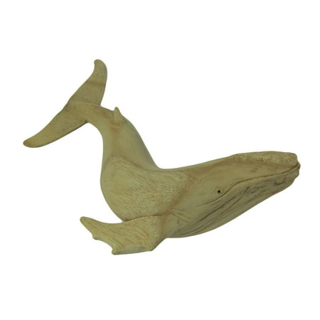Hand Carved Wooden Swimming Humpback Whale Figure