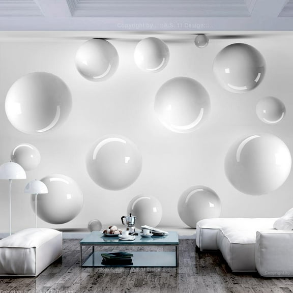 Tiptophomedecor Peel and Stick 3D Illusion Wallpaper Wall Mural - Balls - Removable Wall Decals