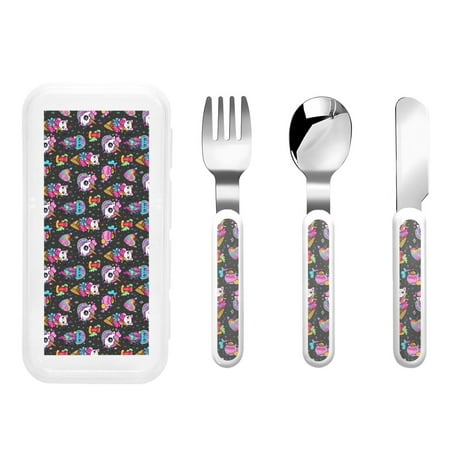 

Daiia Rainbow Unicorn And Cat Icecream for Stainless Steel Kids Silverware Set - Children’s Utensil Set - Children s Knife Fork And Spoon Set - Metal Kids Cutlery Set
