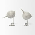 thumbnail image 2 of HomeRoots 392522 Resin Bent Bird Sculpture, Off White & Grey, 2 of 5