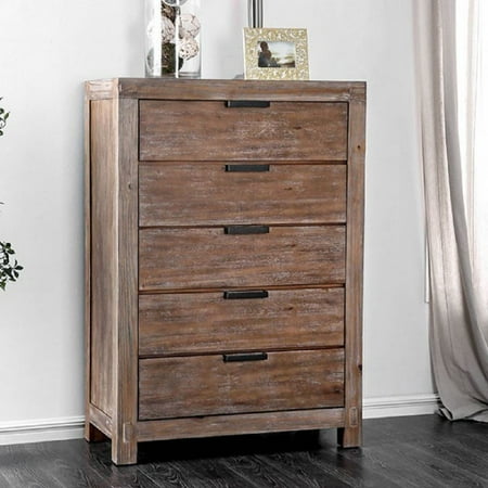 5 Drawer Chest Weathered Light Oak Walmart Com