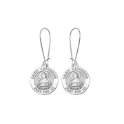 Saint Catherine of Alexandria Earrings - 15mm - 14K White Gold