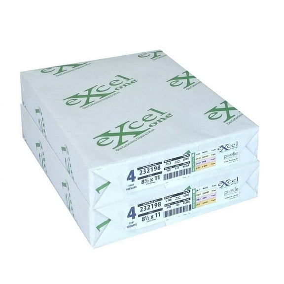 Excel One™ Carbonless 4-Part Forward Paper (White/Canary/Pink/Gold), 8.5" x 11" (232198) - 125 Sets Per Ream - Two (2) Reams (250 Sets)