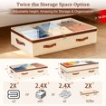 thumbnail image 4 of Natubeau 2 Pack 92L Under Bed Storage Containers with Wheels, Breathable Non-woven Under Bed Storage Organizers for Bedding, Clothes, Shoes, Beige, 4 of 11
