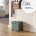thumbnail image 6 of Hearth & Harbor Ottoman Storage Bench, Faux Leather 15" Foot Stool Ottoman With Storage, Green, 6 of 8