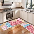 thumbnail image 3 of Kitchen Rugs Sets Of 2,Vibrant Mixed Pioneer Flower Pattern Anti Fatigue Kitchen Mat Rugs Non Slip Washable,Decorative Kitchen Floor Mats for Kitchen,Sink,Laundry,17"X47", 3 of 5