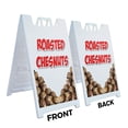 thumbnail image 2 of A-frame Sidewalk Roasted Chesnuts 24" x 36" Double Sided A-Frame Sidewalk Sign, Includes 2 Installed Vinyl Decals | Foldable Portable White Signicade Sandwich Board Signs, 2 of 5