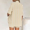 thumbnail image 3 of Bixock Maternity Pants,Womens Over The Belly Pants,Women's Maternity Clothing Two-piece Loose Striped Off Shoulder Shirt Top Shorts Set, 3 of 7