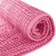 thumbnail image 4 of REGALWOVEN Alfombrillas de baño de color contrastante a rayas, alfombra de baño de felpa antideslizante, tapetes para el piso del baño, bañera y ducha rosa 20" x 32", 4 of 6