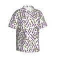 thumbnail image 2 of Uemuo Lavender Flowers Printed Regular Fit Short Sleeve Casual Hawaiian Shirt for Men,Aloha shirt,Tropical shirt,Floral print shirt,Vacation Beach shirt-Large, 2 of 9
