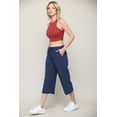 thumbnail image 5 of Made by Johnny Women's Capri Pants Loose Yoga Pants Wide Leg Drawstring Comfy Lounge Pajama Capris Sweatpants with Pockets XXXXL NAVY, 5 of 6