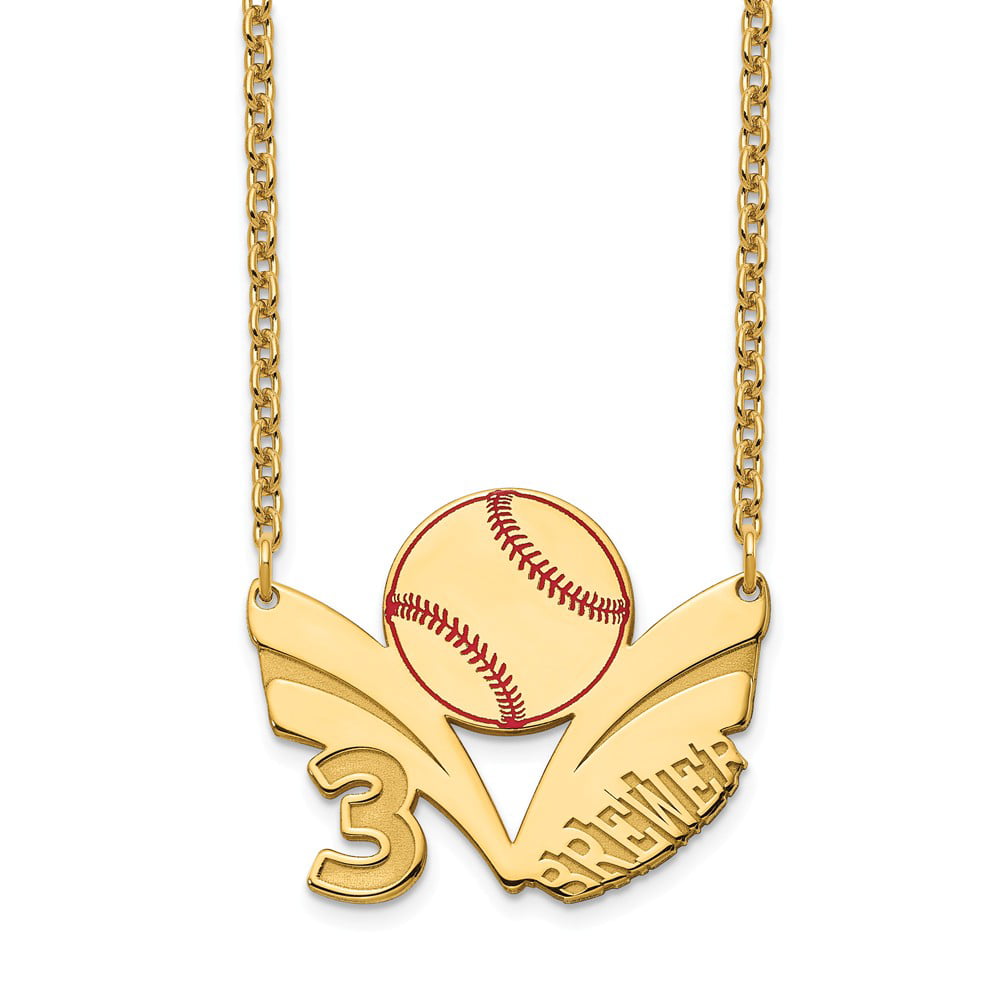 18" or 24 Inch Necklace & Baseball Player Pendant Charm 