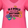 thumbnail image 3 of Inktastic In a World You Can Be Anything Be Kind Autism Awareness Women's Plus Size V-Neck T-Shirt, 3 of 4