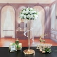 thumbnail image 3 of Nuptio 28" Tall Gold Crystal Flower Stand Table Centerpiece Decor ，Elegant Bridal Shower Party Wedding Centerpiece Decoration，Set of 2, 3 of 10