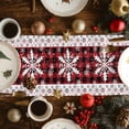 thumbnail image 2 of Christmas Snowflake Cotton Linen Table Runner for Dining Kitchen, Winter Classic Red Black Plaid Wedding Outdoor Party Tablerunners Decoration, Dresser Scarf Coffee Tablecloth Runners 13x70 Inches, 2 of 9