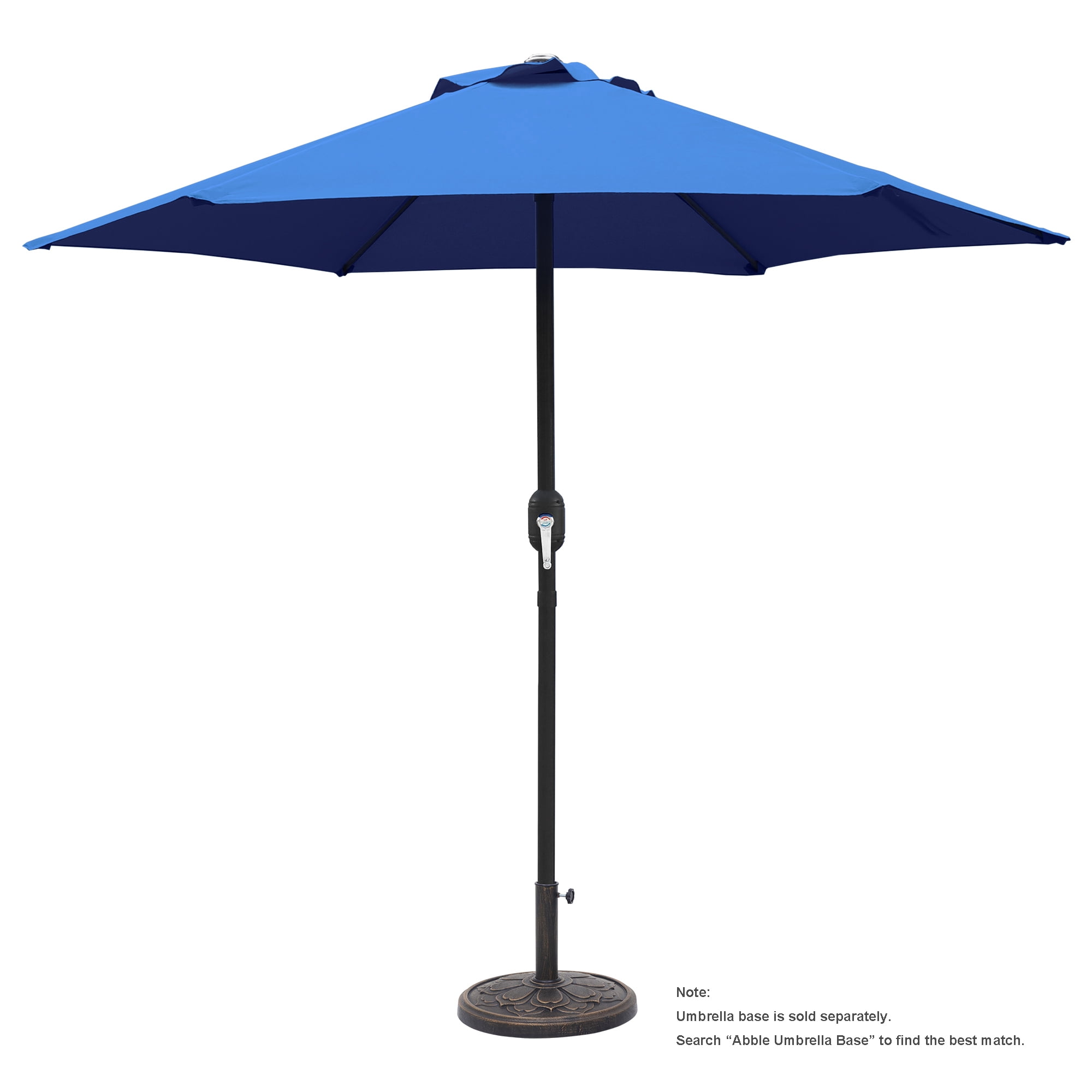Abble 7.5ft Patio Umbrella with Crank Handle Outdoor Market Umbrella with 6 Sturdy Umbrella Ribs Waterproof for Garden Deck Backyard Pool, Blue