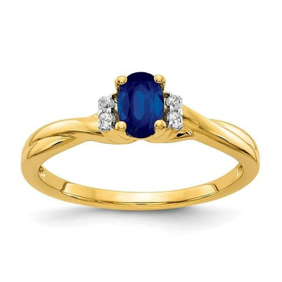 Primal Gold 14 Karat Yellow Gold Diamond and Sapphire Ring
