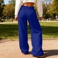 thumbnail image 5 of Women'S Fleece Lined Sweatpants Foldover Waistband Drawstring Wide Leg Sweat Pants Fashion Lounge Pants With Pockets, 5 of 8