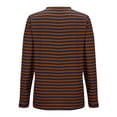 thumbnail image 4 of XIYON Women T Shirts For Spring Crewneck Long Sleeve Striped Tee Shirts Casual Regular Fitted Tops Vacation Outfits, 4 of 6