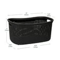 thumbnail image 3 of Mind Reader 40L Laundry Basket, Clothes Hamper, Lid, Wicker Design, Plastic, Set of 2, Black, 3 of 8