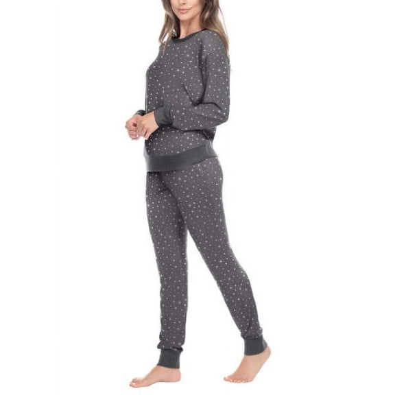 Honeydew Women's 2-Pc Super Soft Printed Soft Pajama Lounge Set (Gray, S)