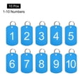 thumbnail image 3 of Uxcell Numbered Tag, Aluminum Key Tags Metal ID Tags, 1-10 Numbers with Ring Blue Rectangle for Decoration, Pack of 10, 3 of 6