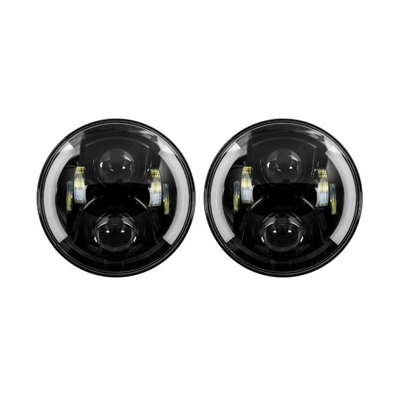 Metra Jeep - Headlight with Partial Halo - 7" Light - Black, LED Headlight Replacements (JP-703B)