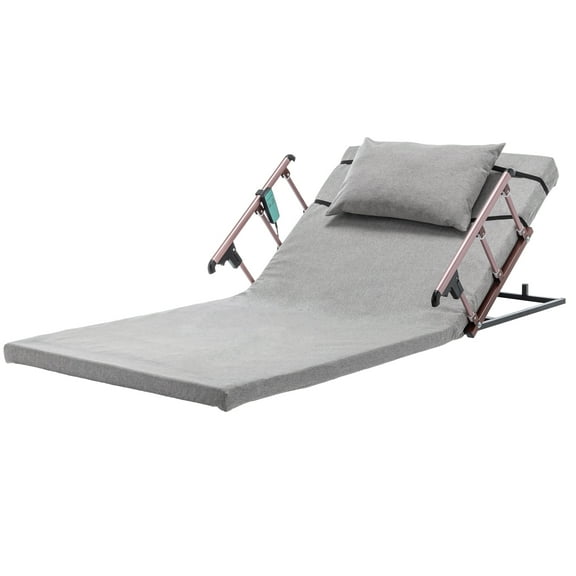 LZBEITEM  Electric Lift Backrest Bed Motorized Adjustable Bed Backrest with Foam Mattress, Remote, Head Incline, Foldable Handrail & Pillow for Pregnant Women, Elderly, and Patients
