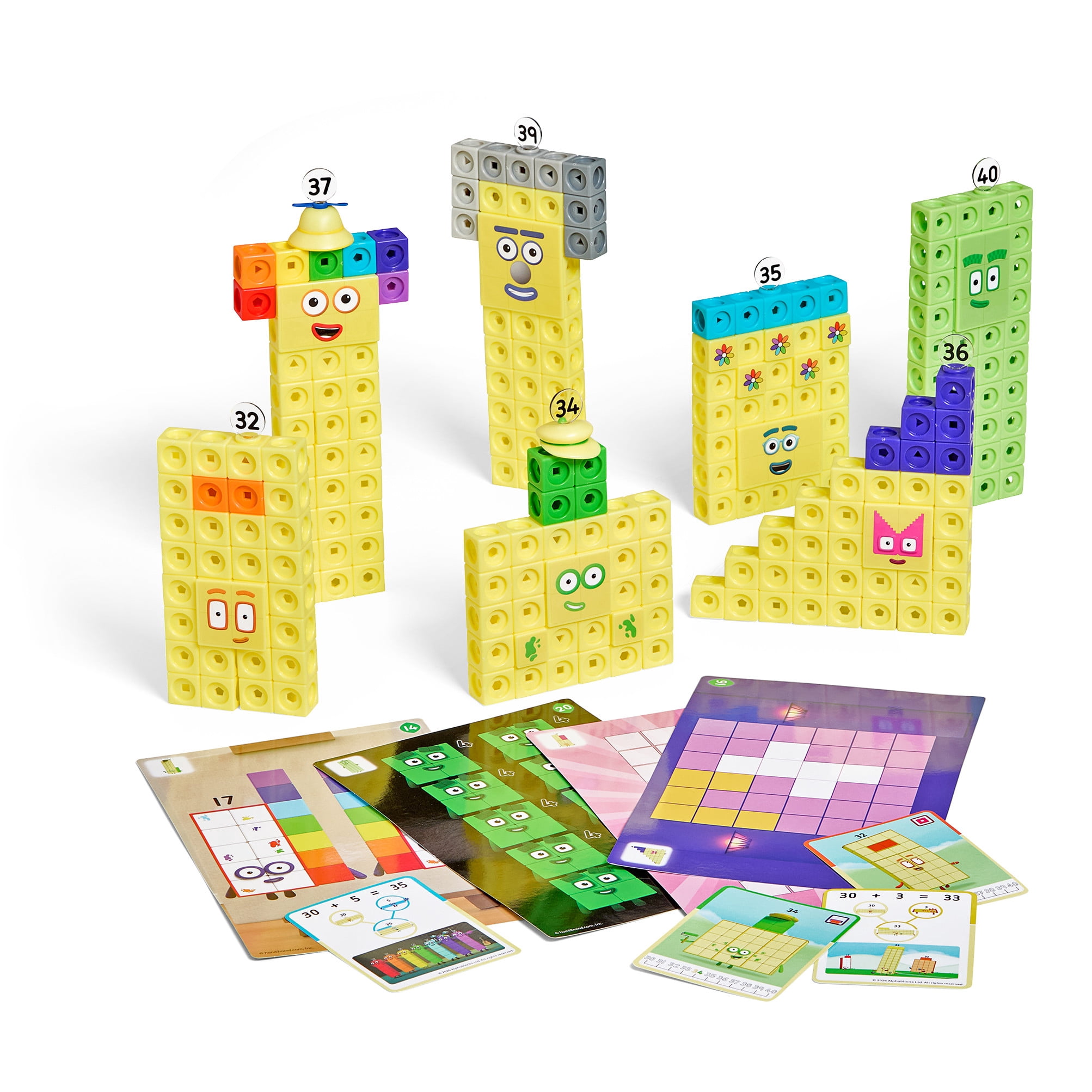 hand2mind Numberblocks 31-40 MathLink Cubes Activity Set - Learn Numbers & Early Math Skills, Preschool and Kindergarten Learning Activities, Educational Toys for Kids, Counting Math Manipulatives