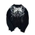 thumbnail image 1 of Camiseta de manga larga Y2K para hombre y mujer, camisa de gran tamaño con cuello redondo, estilo Retro Hip Hop, ropa gótica informal, ropa de calle, novedad de otoño, 1 of 3