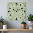 thumbnail image 6 of Sage Green Wooden Wall Clock Silent Non Ticking, Farmhouse Burlap Solid Green Modern Linen Texture Square Wall Clocks Battery Operated, Decor Clock for Home Office, Living Room, Kitchen, 10 Inch, 6 of 9