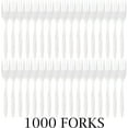 thumbnail image 5 of PLASTICPRO Disposable Plastic Forks Heavyweight Utensils Silverware, White, Pack of 1000, 5 of 6