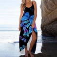 thumbnail image 3 of Vestido de playa delgado con estampado sin mangas de cintura media con tirantes a la moda de verano para mujer Fridja  hjkh3216, 3 of 4