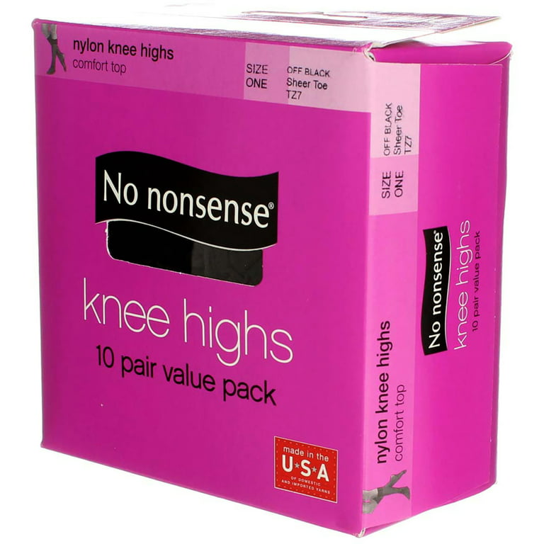 No Nonsense Knee Highs, Nylon, Sheer Toe, Size One, Nude, Clothing