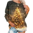 thumbnail image 6 of asdoklhq Women's Sweatshirt Womens' Christmas Santa Claus Printed Shoulder Length Long Sleeved Round Neck Top/shirt Multicolor 5X, 6 of 8