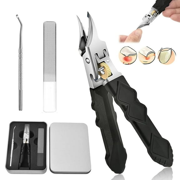 2026 Upgraded Wide Jaw Opening Slanted Nail Clippers, Splash-Proof, 25° Angle, 180° Wide-Mouth Bite, Easily Cut Deep Into The Nail